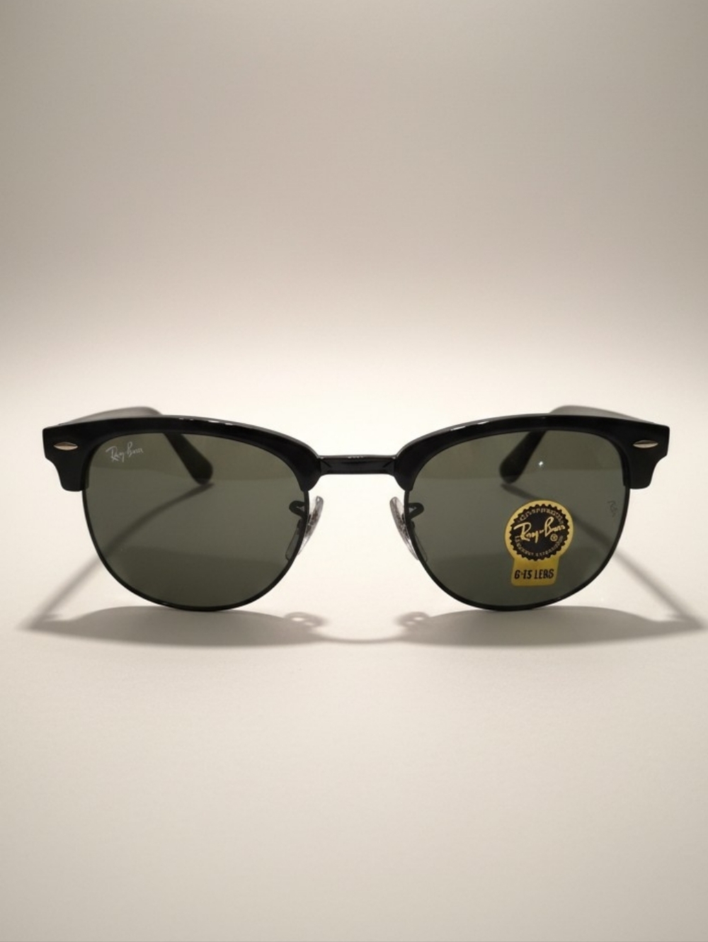 Ray-Ban Clubmaster Sunglasses RB3016 Black G15 Lens Made in Italy Unisex - Picture 3 of 12